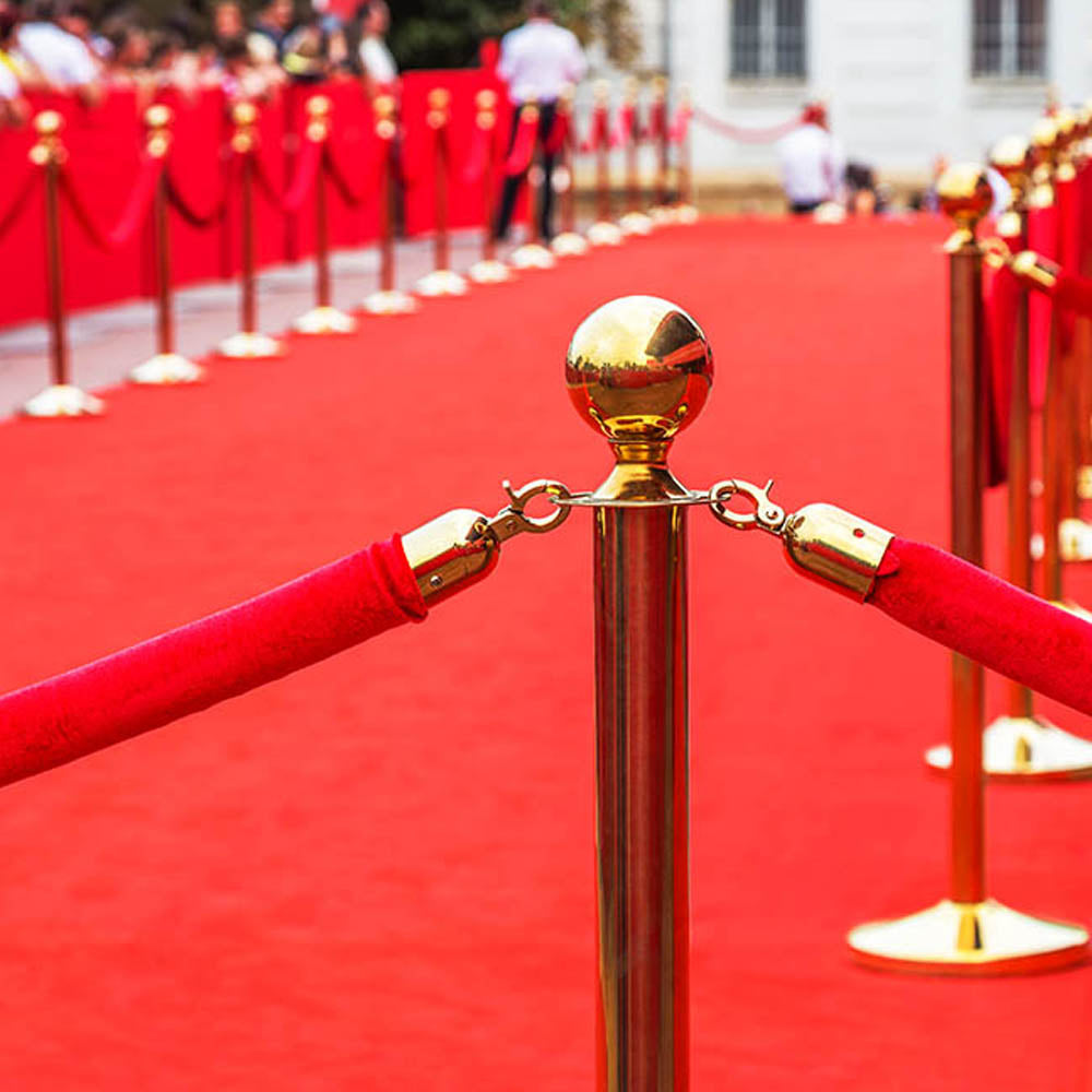 Bollard Post Poles With A Rope - Red and Gold - Notbrand