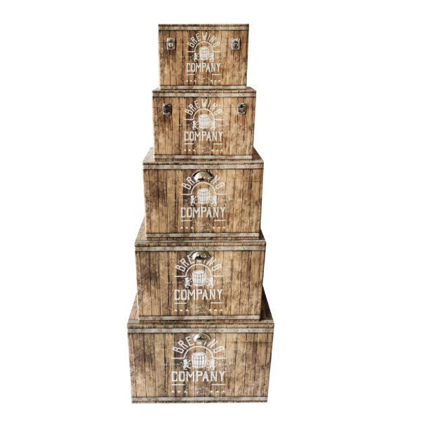 Set of 5 Brewing Barrel Trunks Storage Boxes - Notbrand