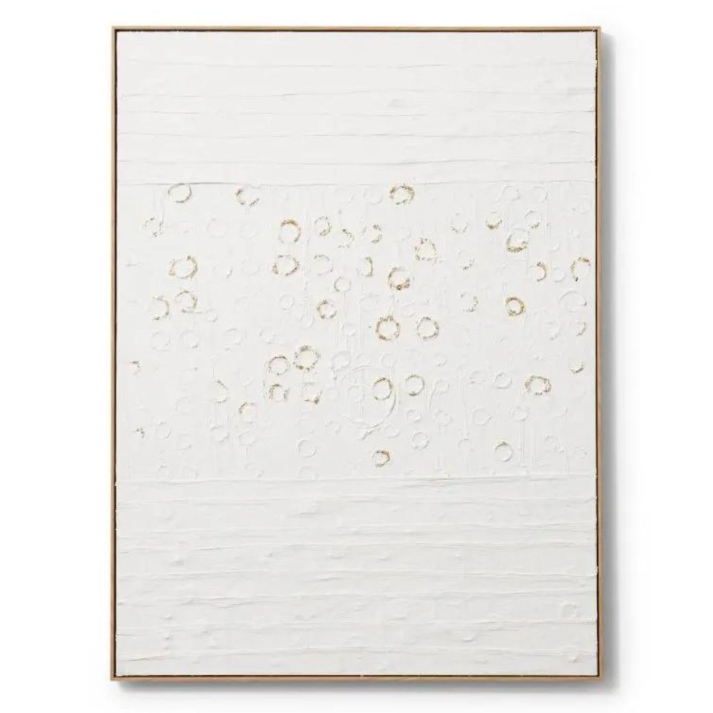 Buru Hand Painted Wall Art - White and Natural -  NotBrand