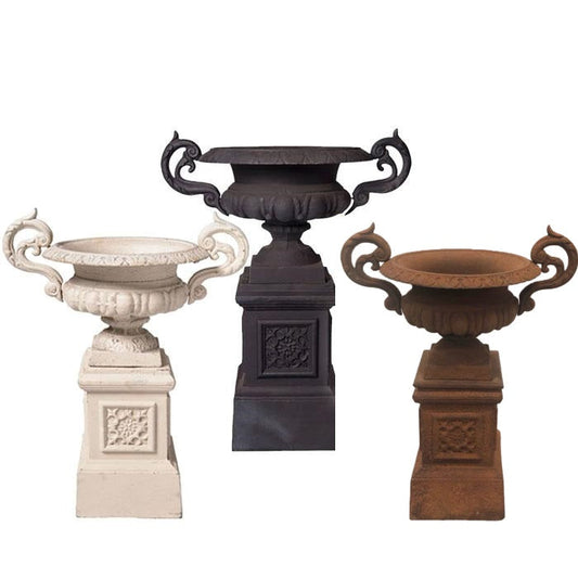 Campana Cast Iron Urn & Base Set - 100cm - Notbrand