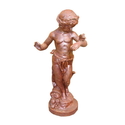 Cast Iron Cherub With Butterfly Statue - House of Hyne