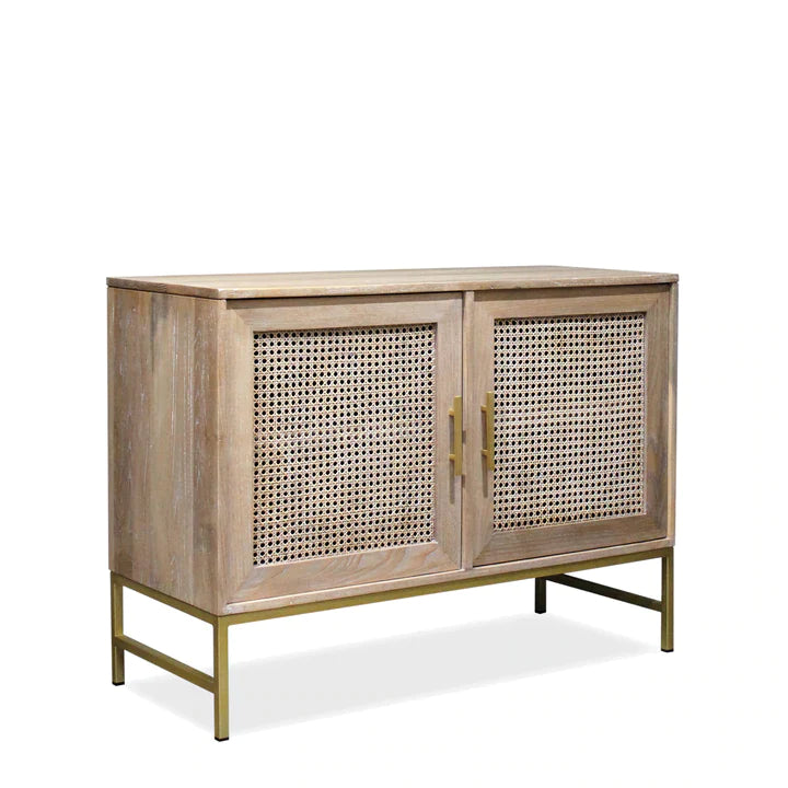 Mala Timber & Rattan 2 Door Buffet Table - Notbrand