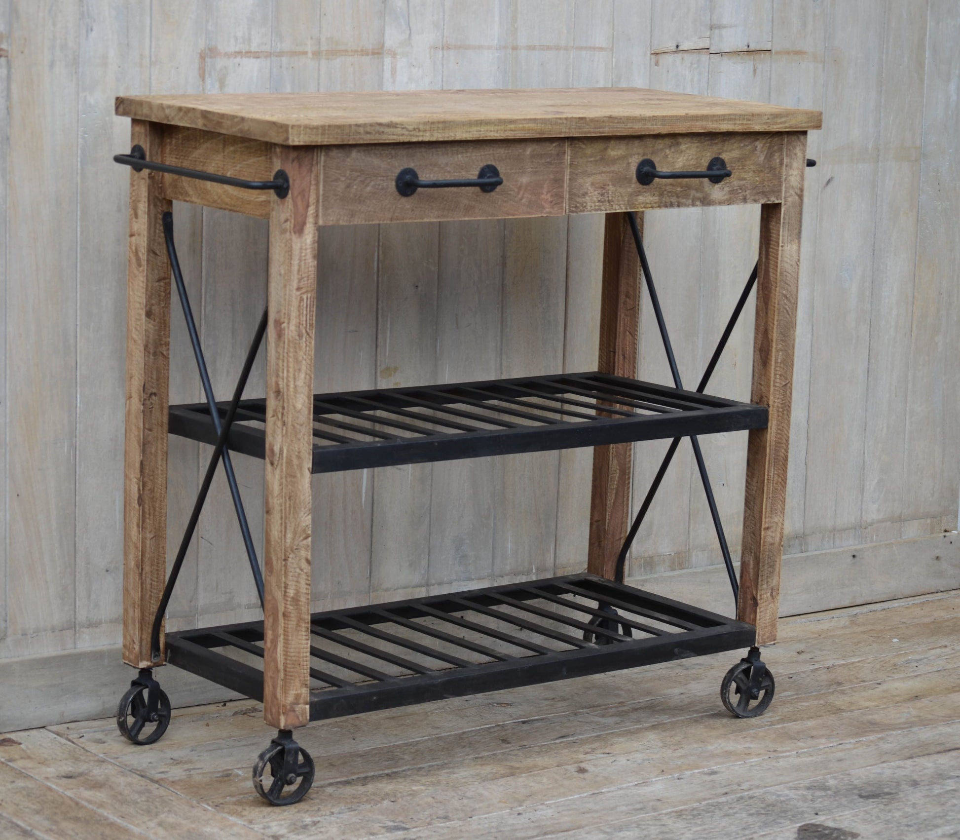 Apollo Iron & Reclaimed Hardwood Kitchen Cart  - House of Hyne