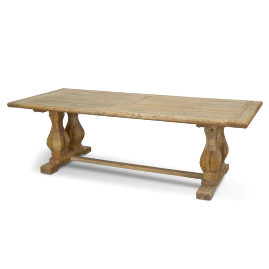 Balz Wood Dining Table - Rustic Natural - Notbrand