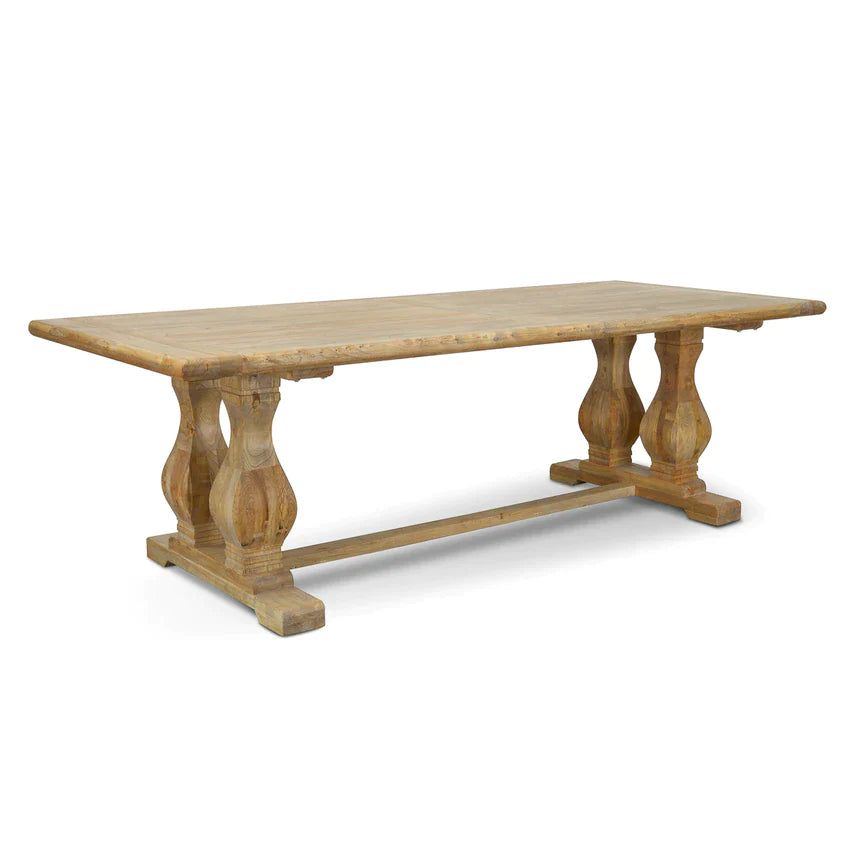 Balz Wood Dining Table - Rustic Natural - Notbrand