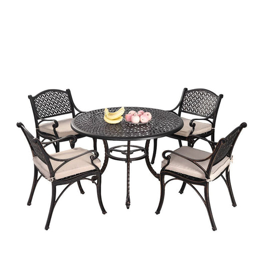 5 Pieces Chantal Cast Aluminium Outdoor Setting - Notbrand