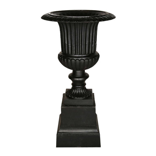 Venetian Fluted Urn & Base Set - Black - House of Hyne