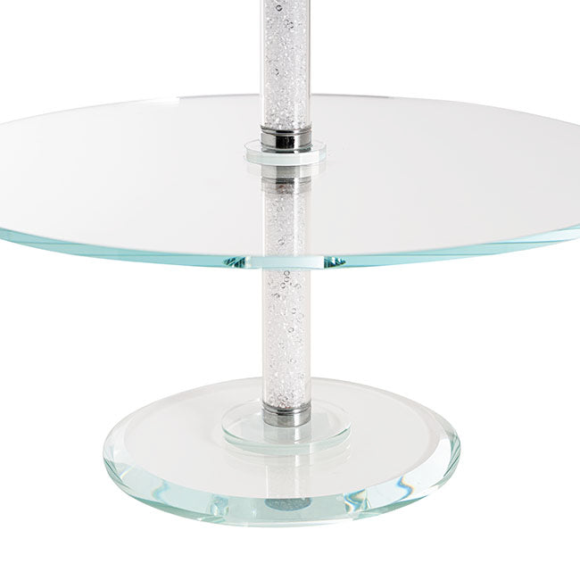 Cake Stand - Crystal Glass 2 Tier Cake Stand Clear (45cmH) - Notbrand