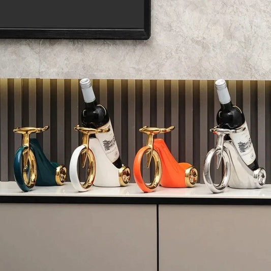 Ceramic Bicycle Sculpture Wine Rack Collection