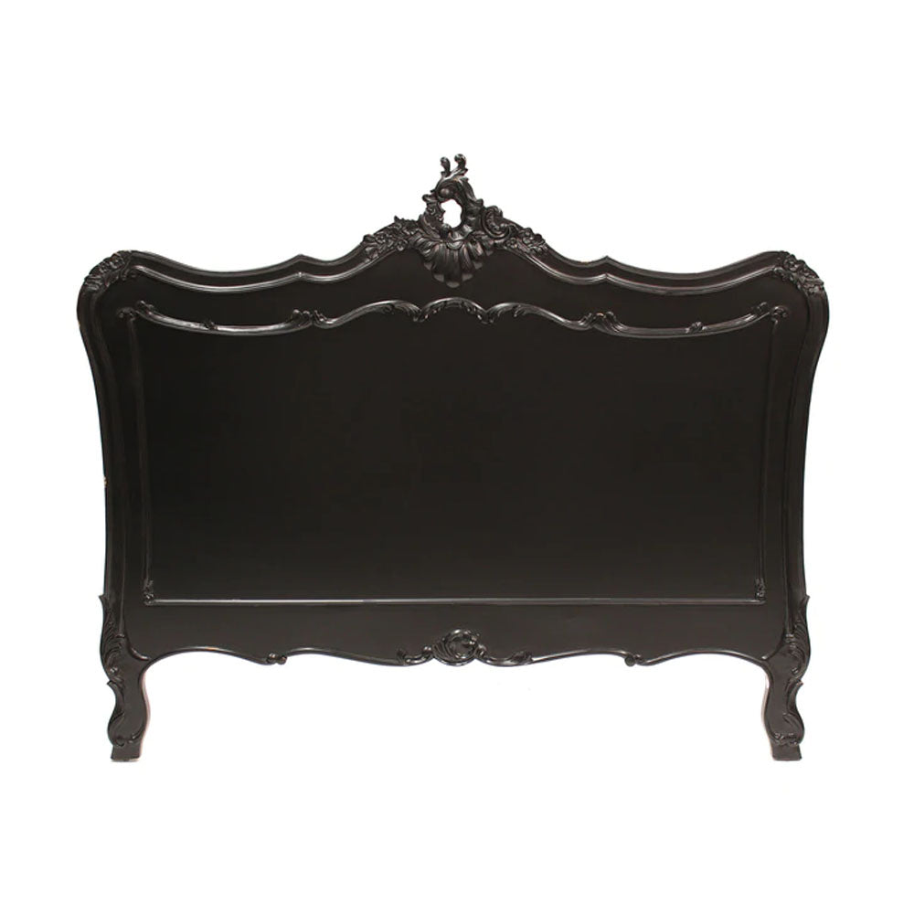 Classic French Provincial Headboard in Black - Range - House of Hyne