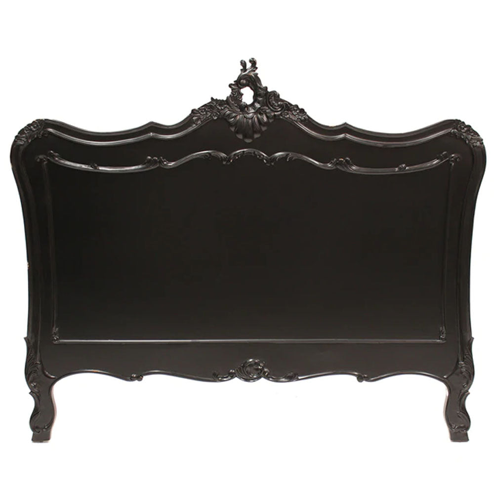 Classic French Provincial Headboard in Black - Range - House of Hyne