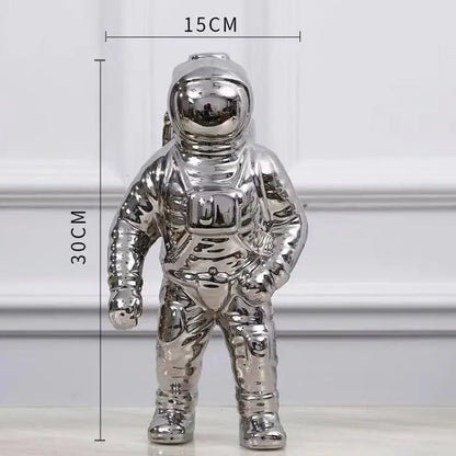 Cosmonaut Space Man Sculpture Vase - Silver - Notbrand