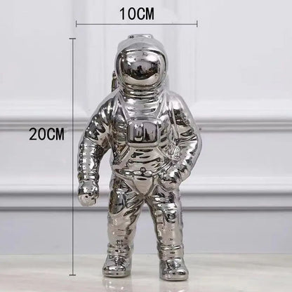 Cosmonaut Space Man Sculpture Vase - Silver - Notbrand