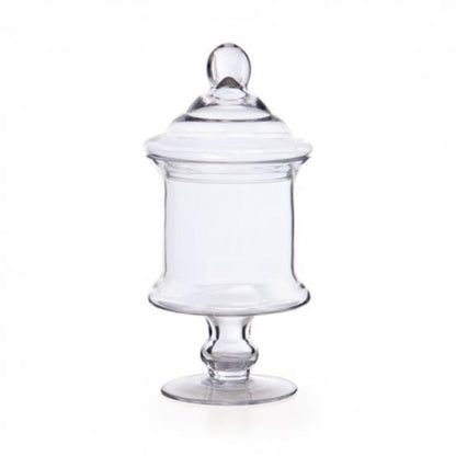 Cylinder Footed Glass Candy Jar with Lid - Clear - Notbrand