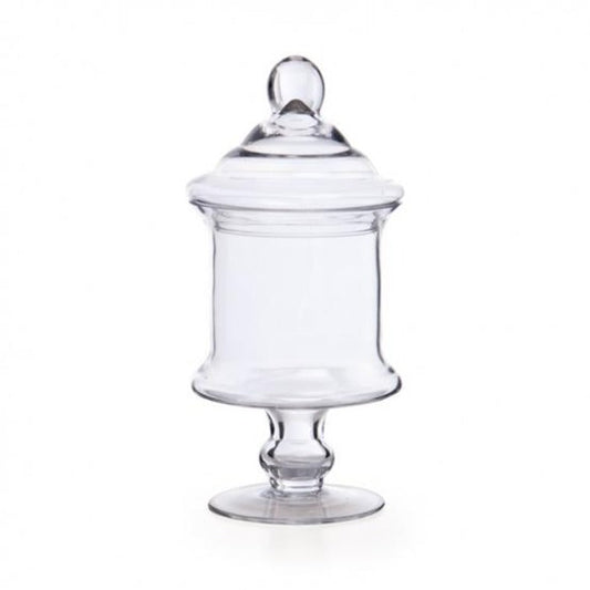 Cylinder Footed Glass Candy Jar with Lid - Clear - Notbrand