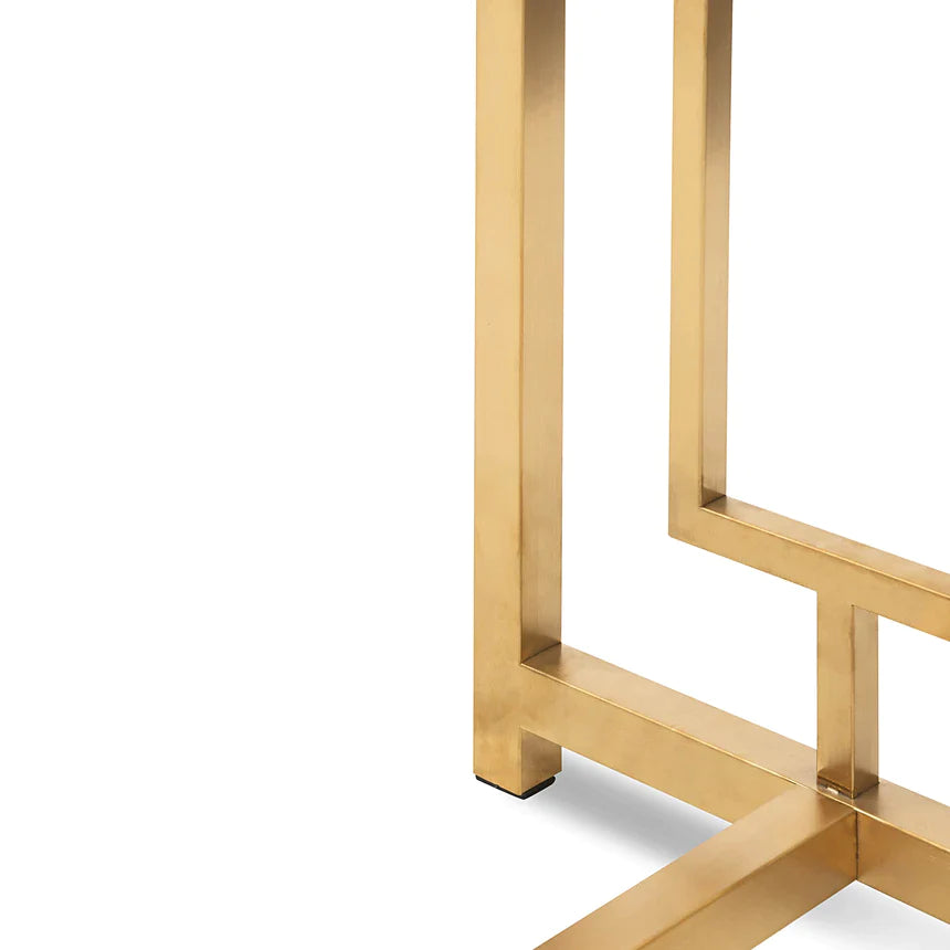 Fluck Glass Console Table - Brushed Gold Base - Notbrand