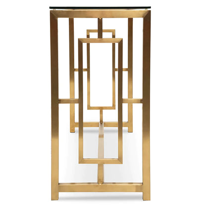 Fluck Glass Console Table - Brushed Gold Base - Notbrand