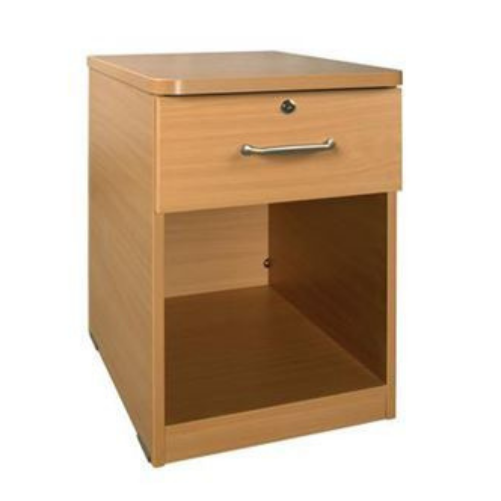 Melamine Bedside Table in Beech - 1 Drawer  - House of Hyne