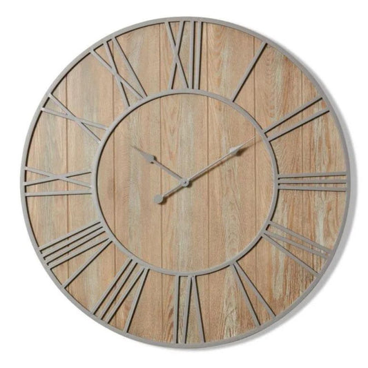 Daxton Wall Clock - Natural and Grey - NotBrand