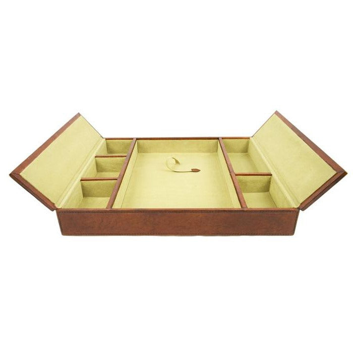 Zeniya Tan Leather Desk Organiser - Notbrand