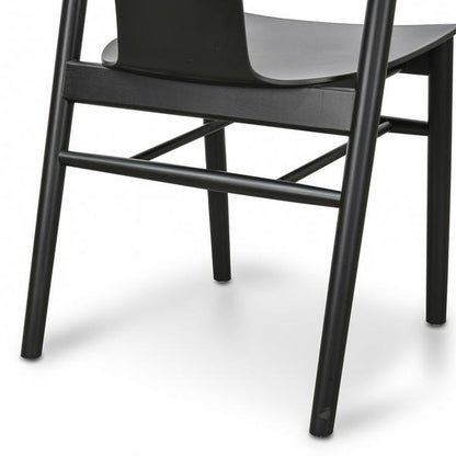 Set of 2 Zolon Natural Black Ash Wood Dining Chair - Notbrand