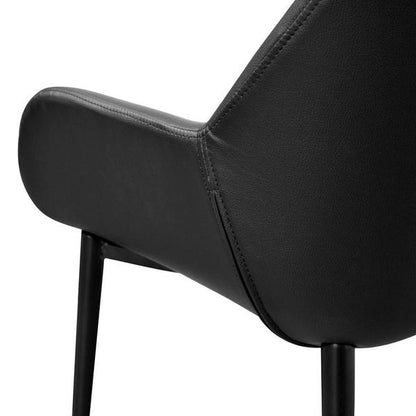 Set Of 2 Taratupa Black PU Leather Dining Chair - Notbrand