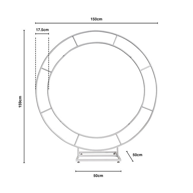 Double Ring Circular Backdrop Frame Only White (150cmD) - Notbrand