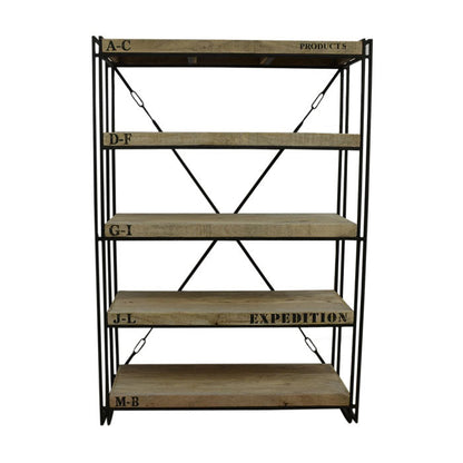 Expedition Mango Timber Industrial Bookcase Shelving Unit - House of Hyne