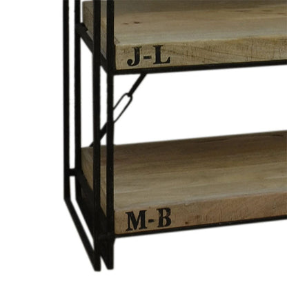 Expedition Mango Timber Industrial Bookcase Shelving Unit - House of Hyne