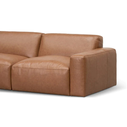 Caramel Classic 4-Seater Leather Sofa - House of Hyne