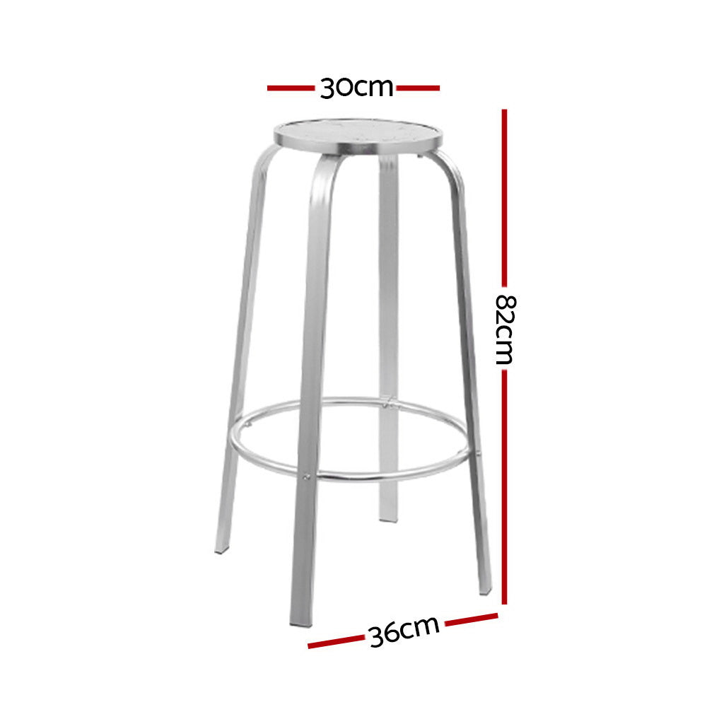 Gardeon Set of 2 Outdoor Bar Stools Patio Furniture Indoor Bistro Kitchen Aluminum - Notbrand