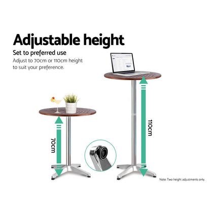 Vitalian Outdoor Aluminium Bistro Bar Table & Stools Set - Notbrand