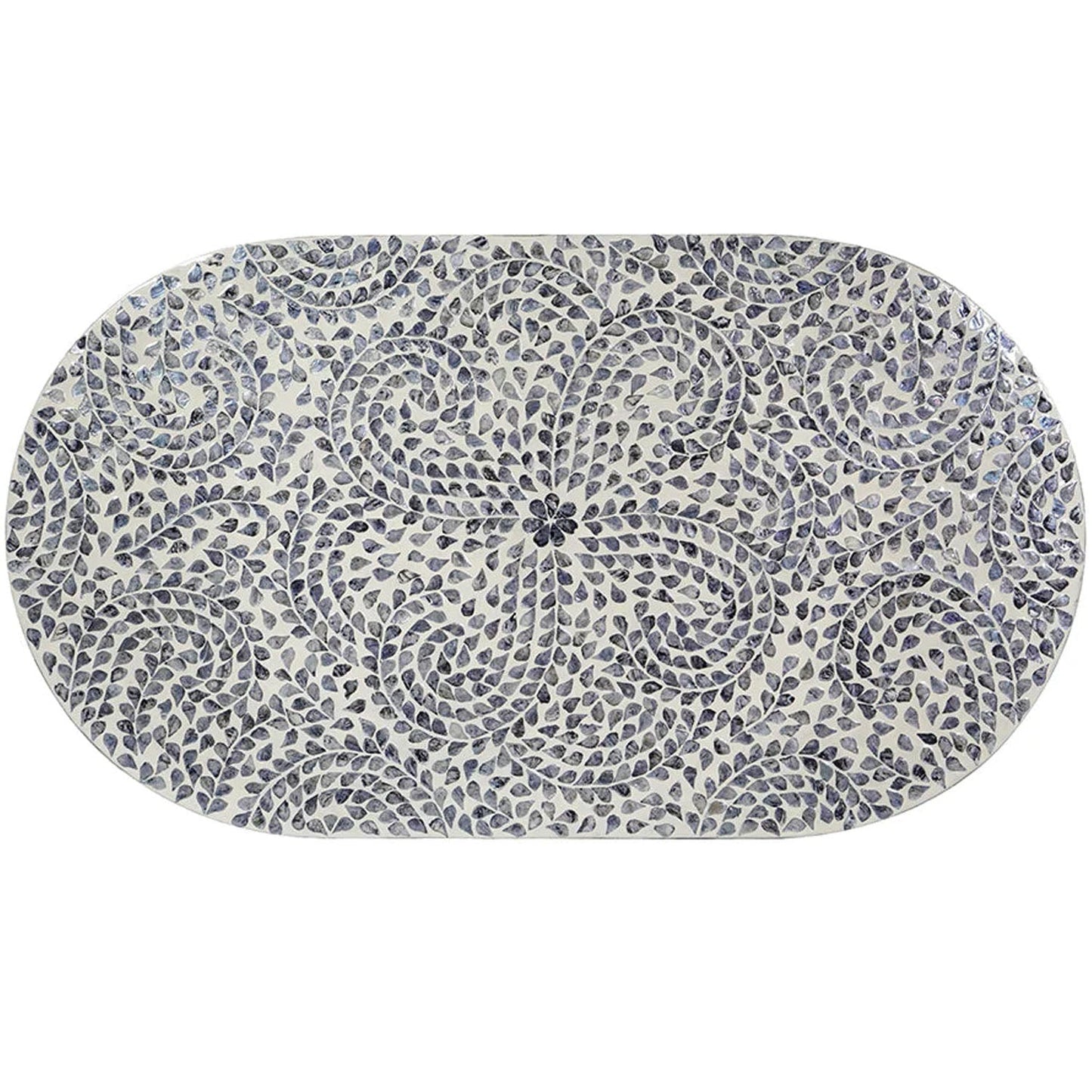 Floral Mother Of Pearl Coffee Table - Black and White - Notbrand