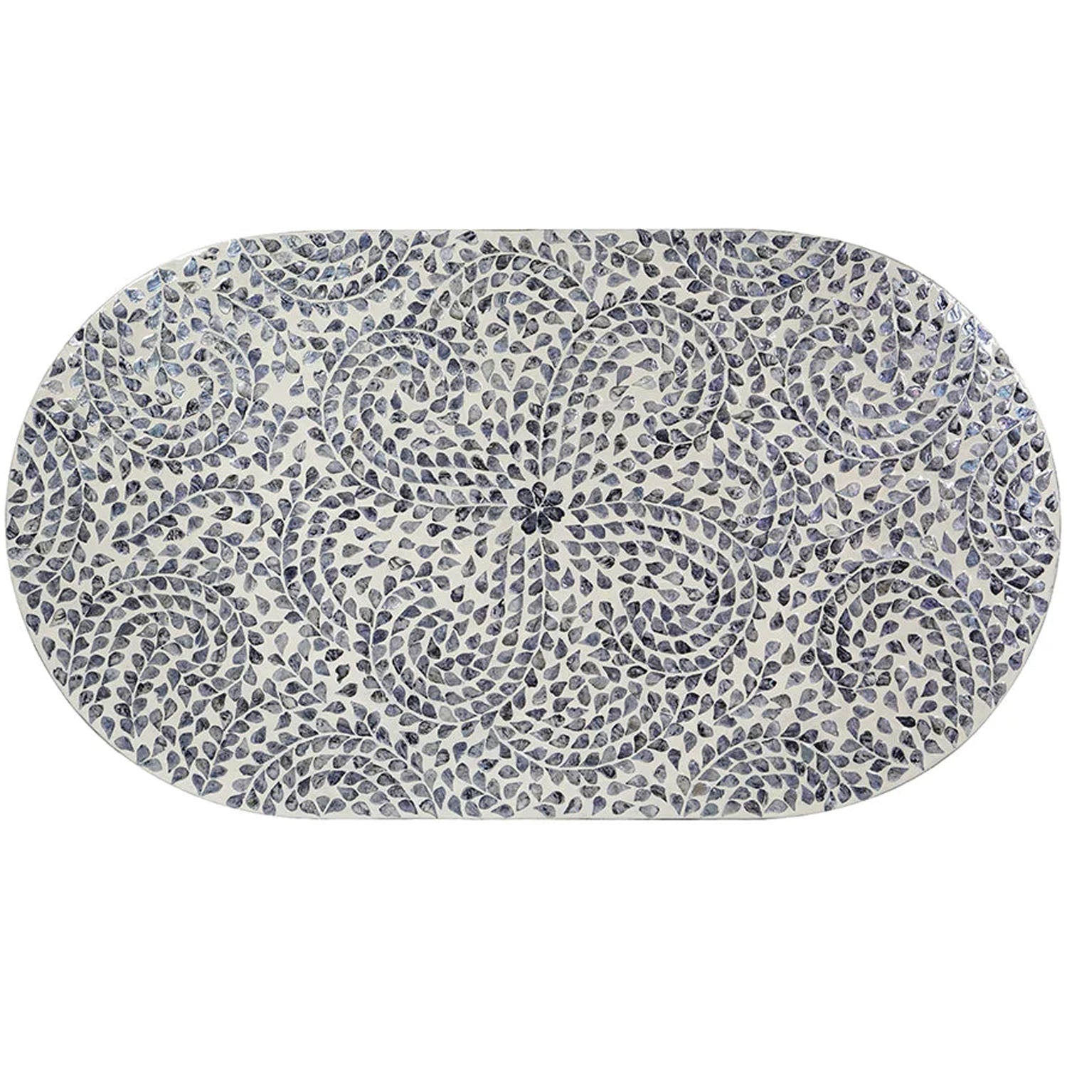 Floral Mother Of Pearl Coffee Table - Black and White - Notbrand