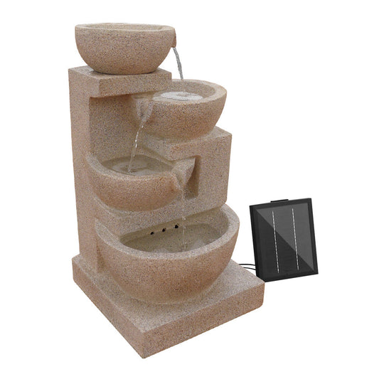 Galven Solar Fountain with Light in Sand - 4 Tier - Notbrand