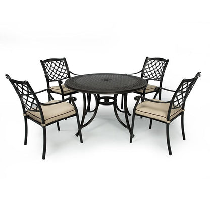 Fuji Cast Aluminium Outdoor Dining Setting - Set of 5 - House of Hyne