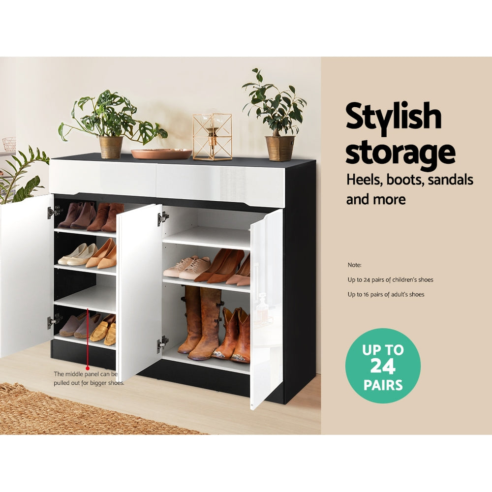 Artiss Shoe Storage Rack - White & black - Notbrand