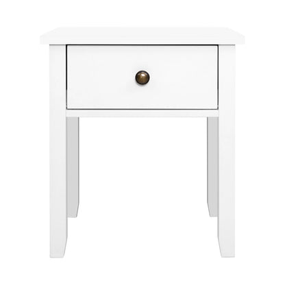 Bedside Tables Drawer Side Table Nightstand White Storage Cabinet White Lamp - Notbrand