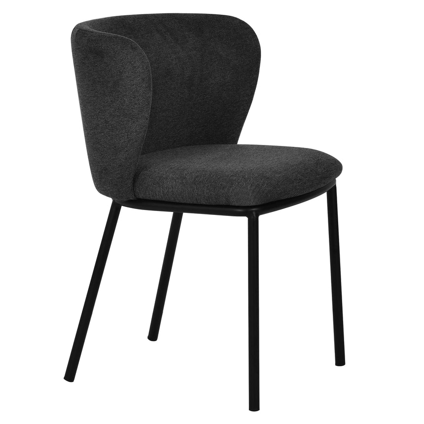 Fabric Dining Chair - Charcoal Grey (Set of 2) - Notbrand