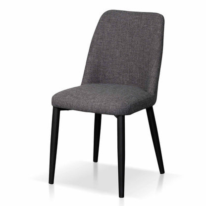 Klumzell Fabric Dining Chair - Dark Grey & Black - Notbrand