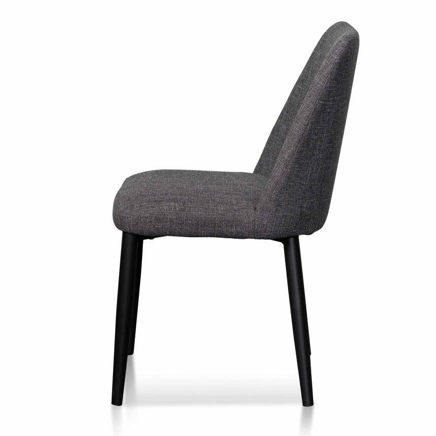 Klumzell Fabric Dining Chair - Dark Grey & Black - Notbrand