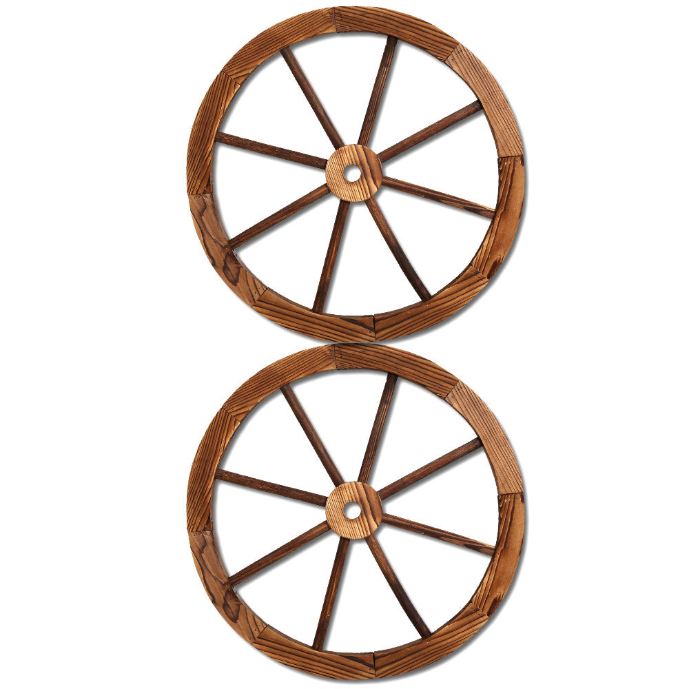 Gardeon Wooden Wagon Wheel X2 - Notbrand