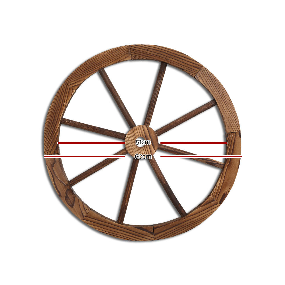 Gardeon Wooden Wagon Wheel X2 - Notbrand