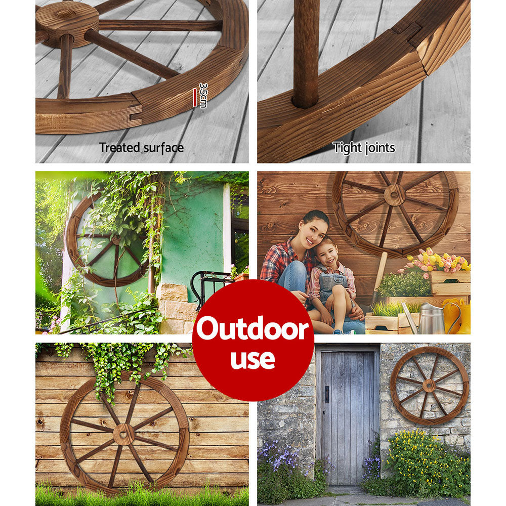 Gardeon Wooden Wagon Wheel X2 - Notbrand