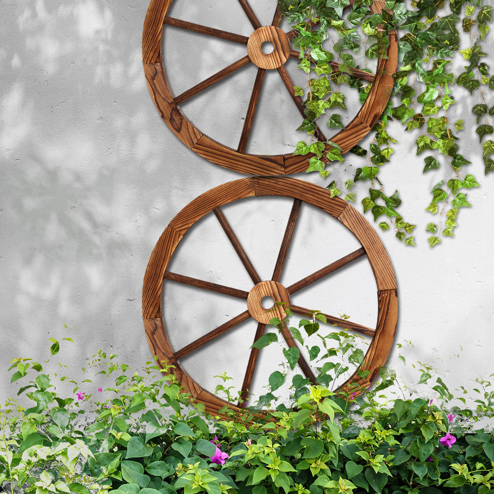 Gardeon Wooden Wagon Wheel X2 - Notbrand