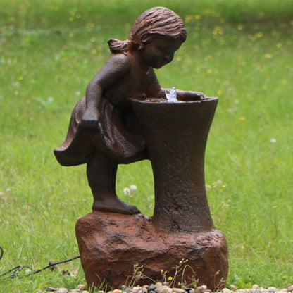 Girl At Water Fountain with LED - Notbrand