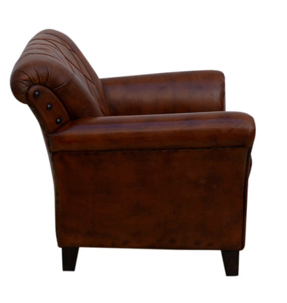 Rivet Leather Studded Armchair - House of Hyne