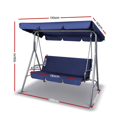 Gardeon Canopy Swing Chair - Navy - Notbrand