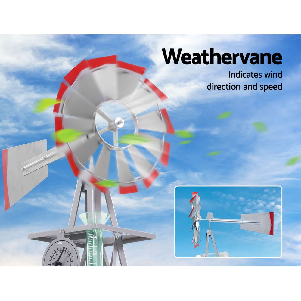 Benzite Outdoor Metal Ornamental Windmill - 146cm - Notbrand