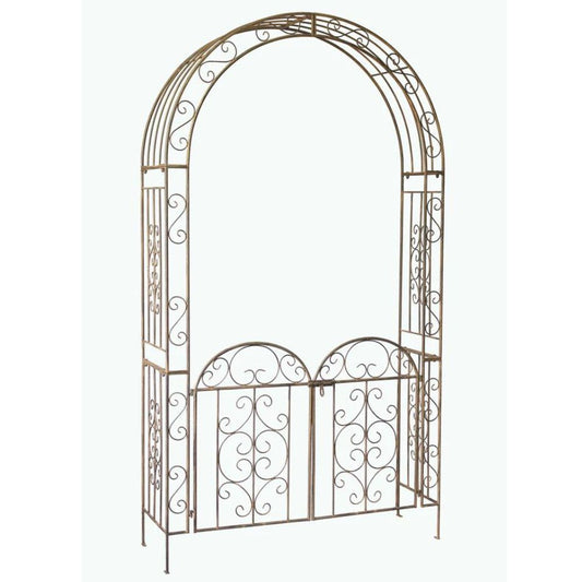 Garden Arch with Gate - Rustic Brown - NotBrand